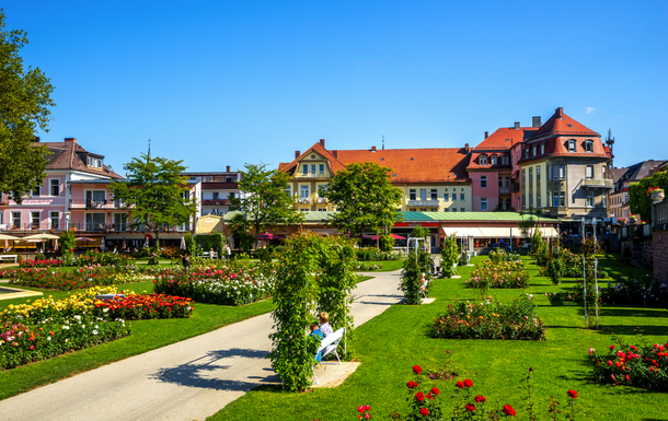 Rosengarten von Bad Kissingen in Bayern, Deutschland