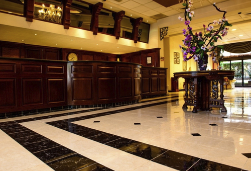Rezeption des Plaza Campeche Hotel