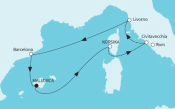 Mögliche Route des Mein Schiff 2