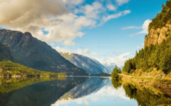 Hardangerfjord in der Nähe von Trolltunga, Norwegen