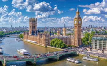 Panoramablick auf London mit der Themse und dem berühmten Big Ben